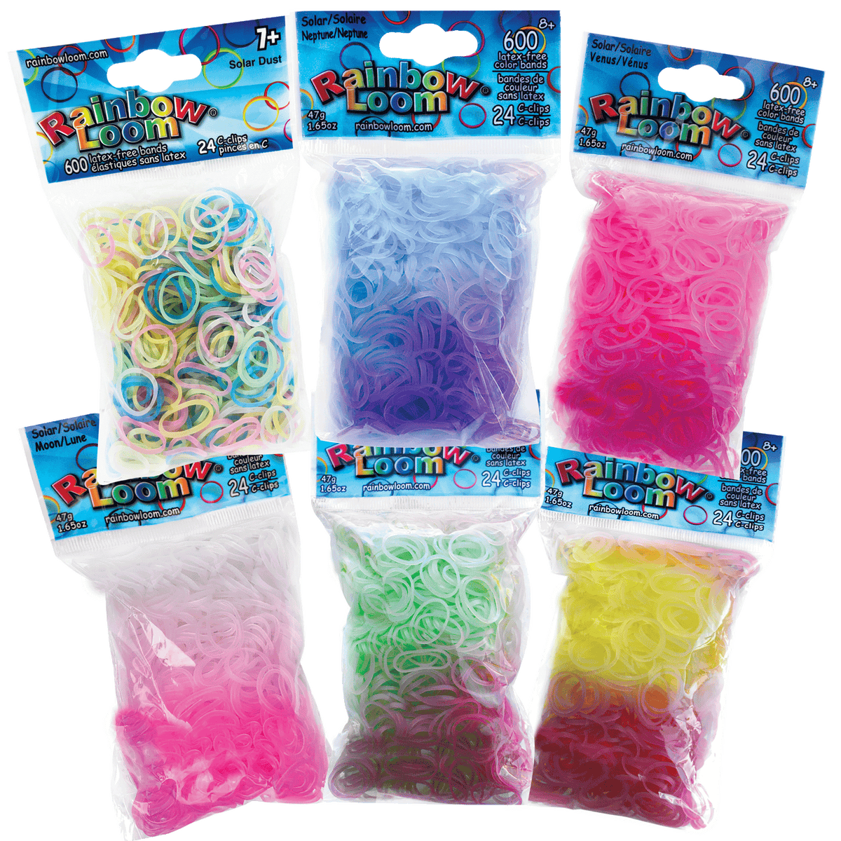 Rainbow Loom Solar UV Color Changing Neptune Rubber Bands Refill Pack 600  Count Twistz Bandz - ToyWiz