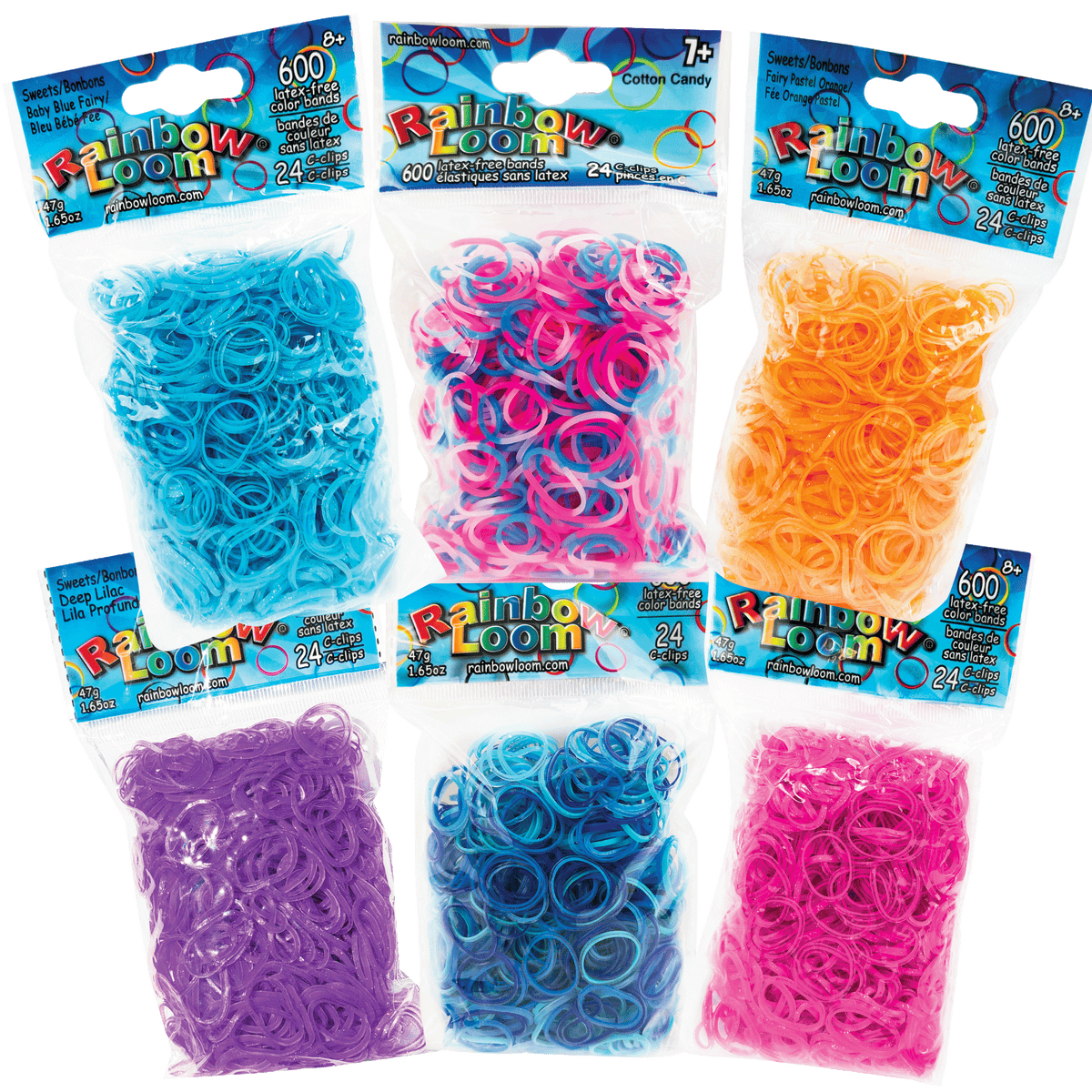 Rainbow Loom Bands, 600 Refill Bands & 24 C-Clips, Bracelets, Charms,  Colors