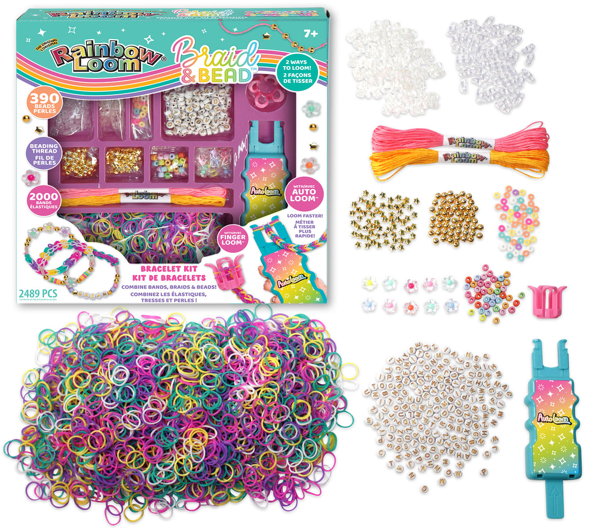 Rainbow Loom: AutoLoom Lot de 11 000 élastiques en caoutchouc en 22 couleurs vives Pastel Rainbow Loom: AutoLoom Lot de 11 000 élastiques en caoutchouc en 22 couleurs vives Pastel