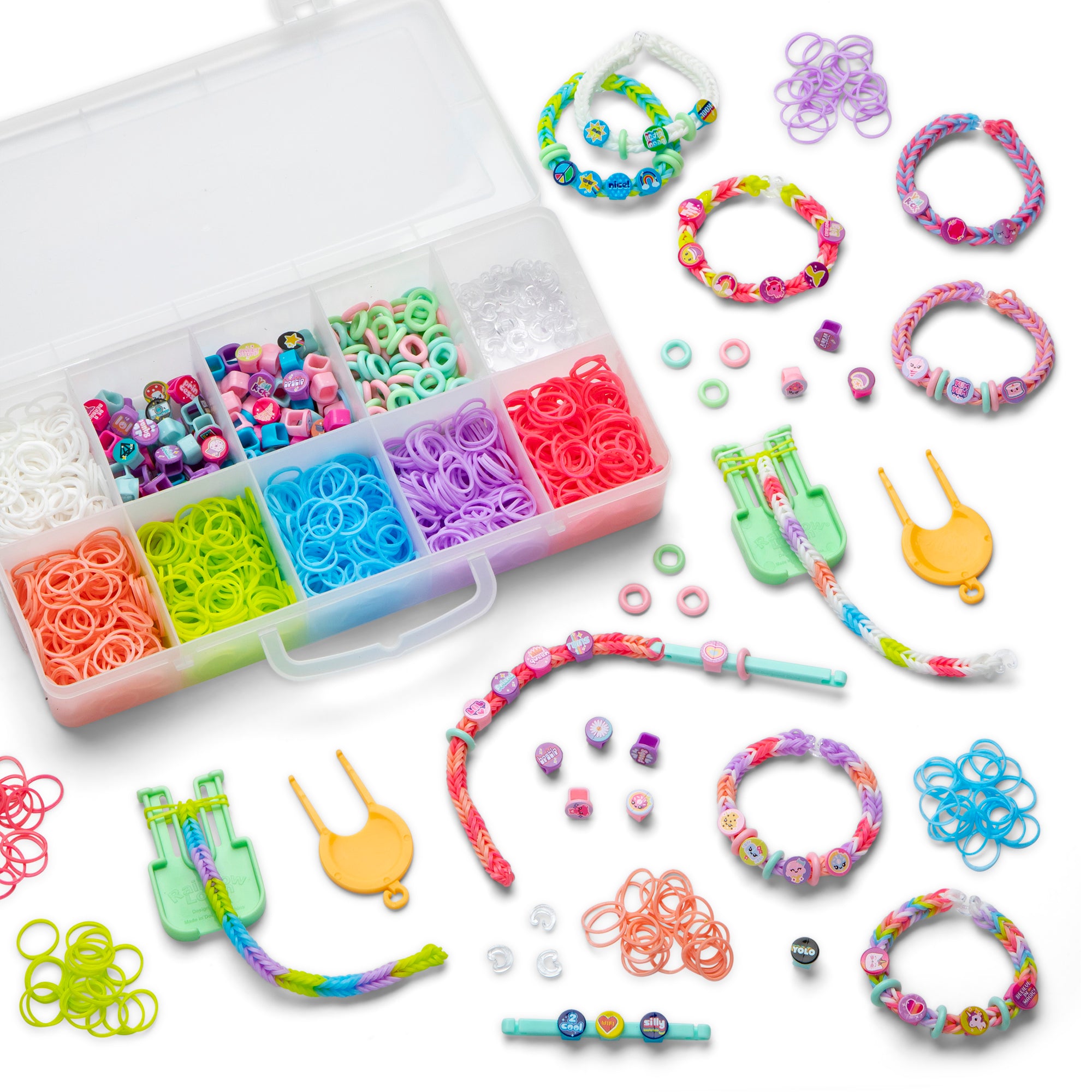 Rainbow Loom: Beadmoji Mini Combo - DIY Rubber Band & Bead Bracelet Kit -  Includes 1800 Bands & 260 Beads, Design & Create, Ages 7+ - Walmart.com