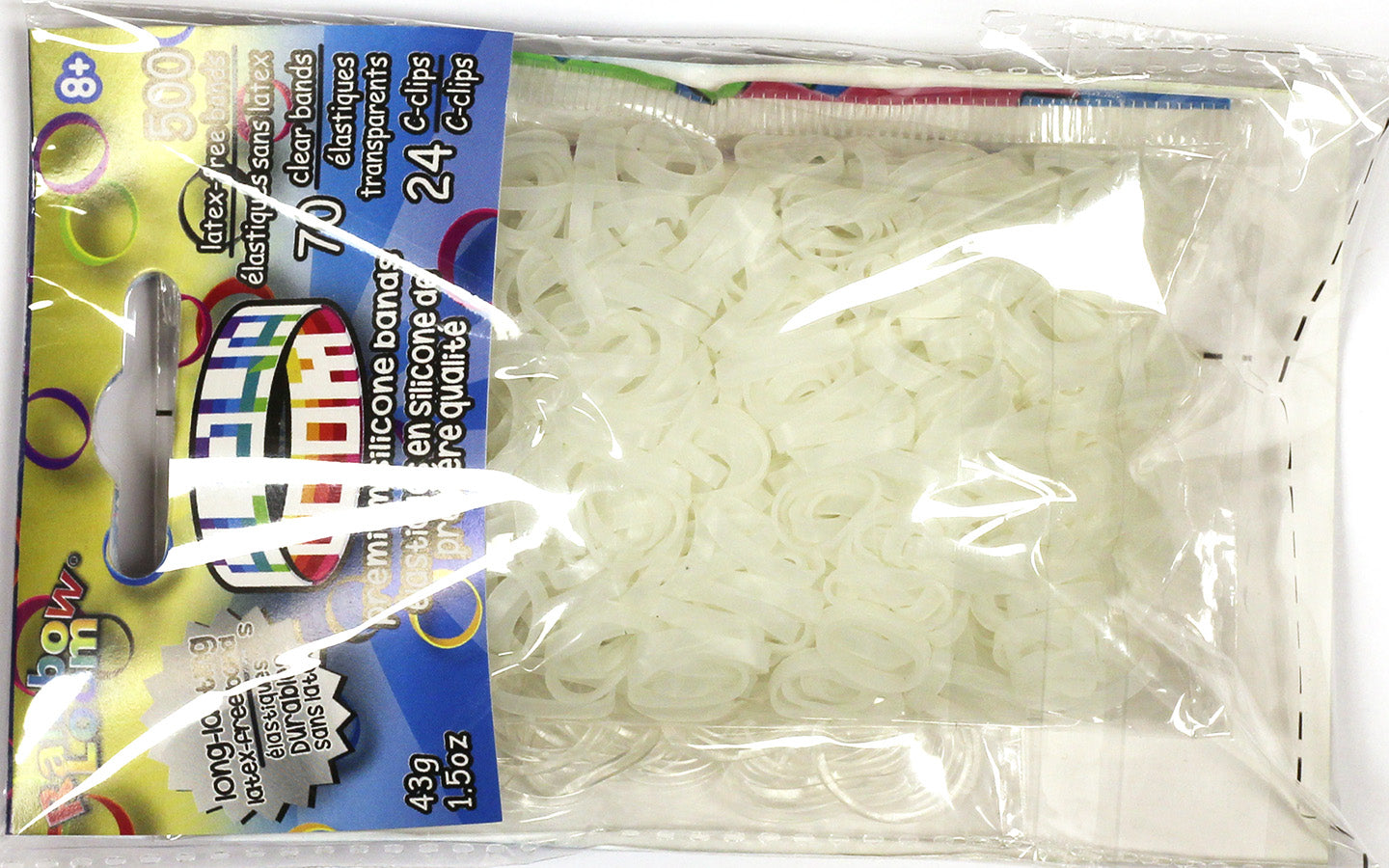 Glitter White Loom Bands RL Band (Alpha) Glow In The Dark