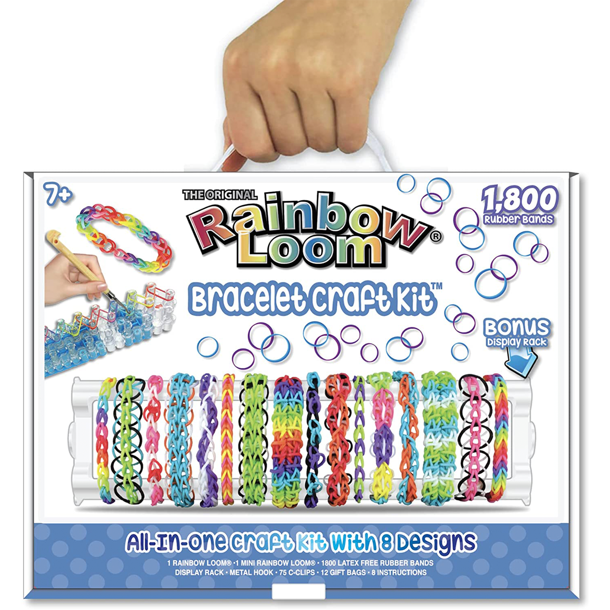 Rubber Band Bracelet Kit in 1 Set Rainbow Loom Refill Bracelet kit, Loom  Bands Kit, Bracelet Making Kit Rubber Band for Adults Weaving DIY Crafting  Birthday and Christmas Gift