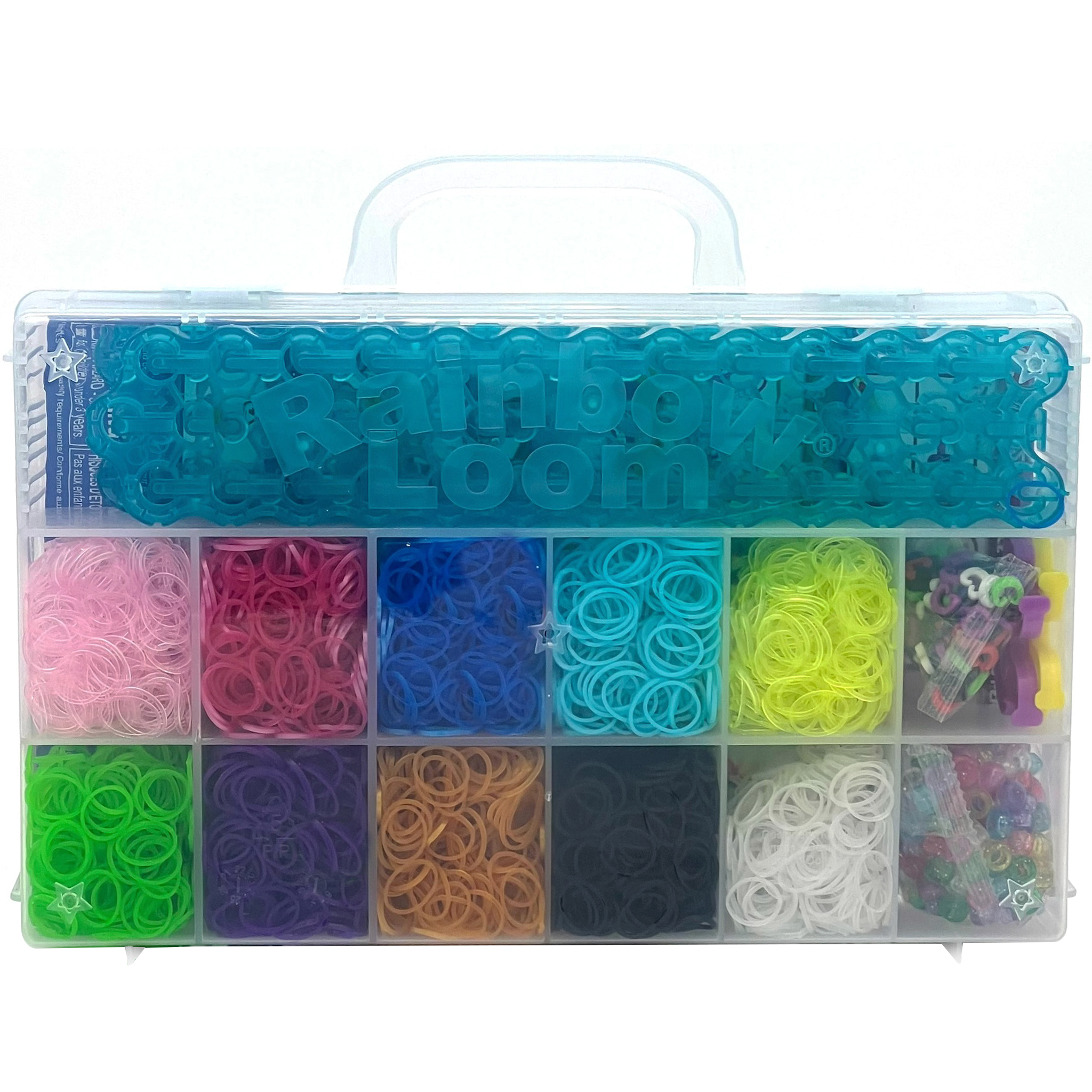 Rainbow Loom® Duo Combo with Jewel Rubber Bands Collection, Features 2  connectable to Make Longer and Wider Creations, an Organizer Case, Great