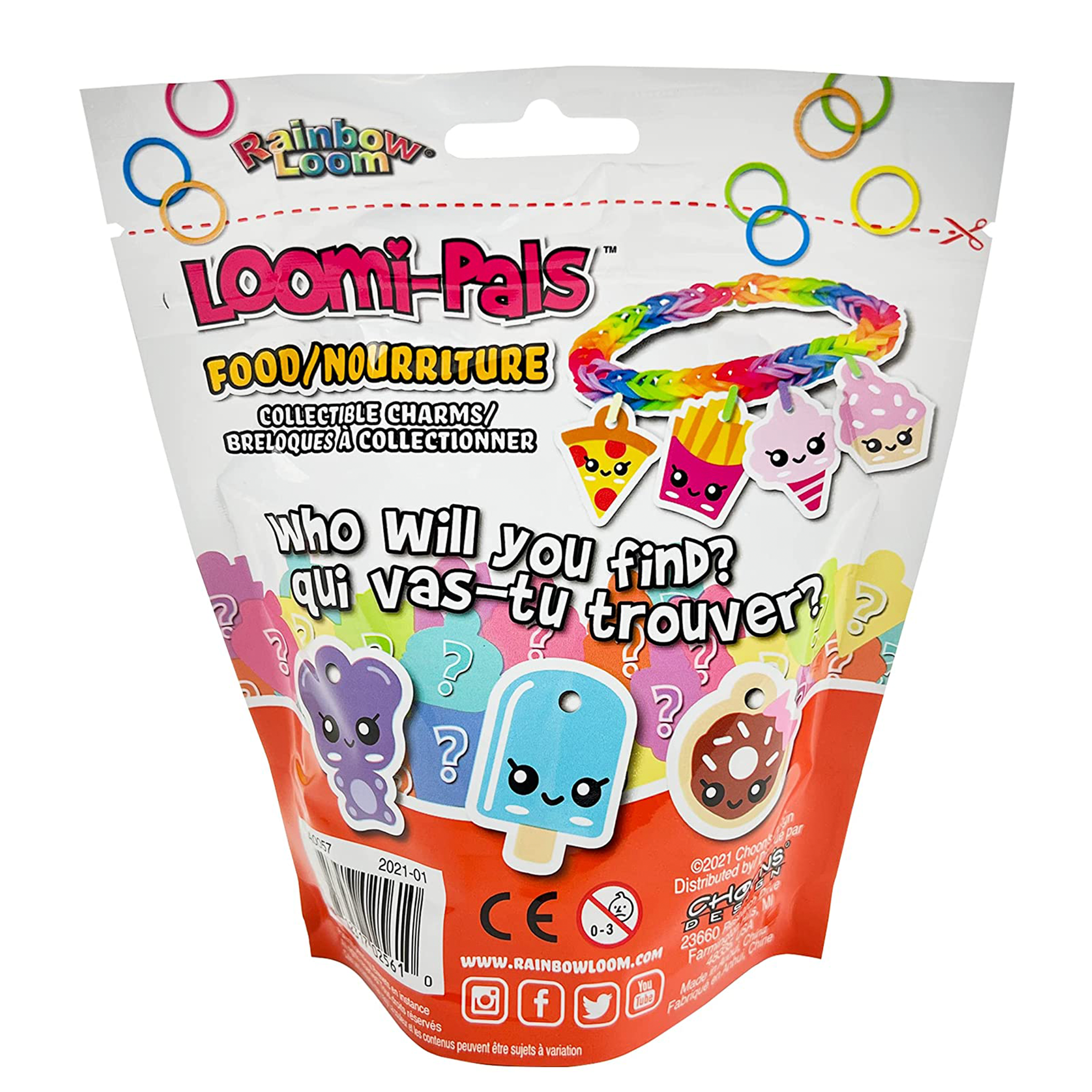 Rainbow Loom: Loomies Food Figurines 2 PK Bundle: 4 Character & 2 Character  Kits - DIY Rubber Band Kits, Create 6 Food Themed Characters, Ages 7+ 