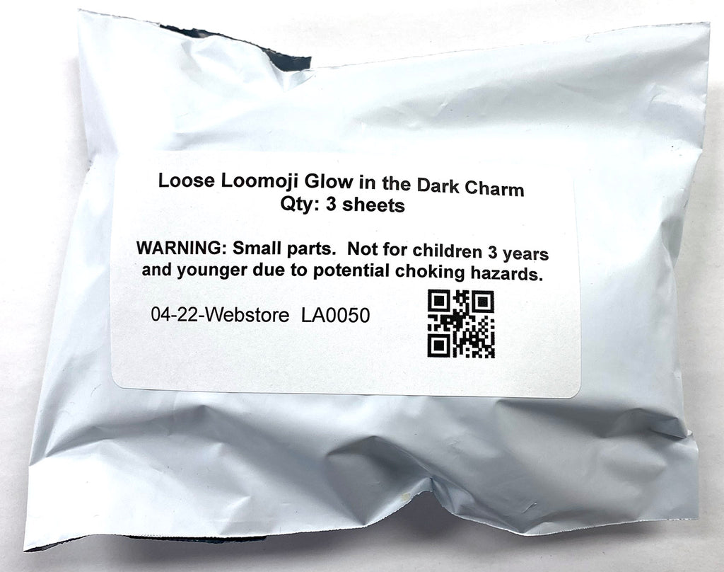 Loomoji® Glow in the Dark Charm, Non-retail packaging