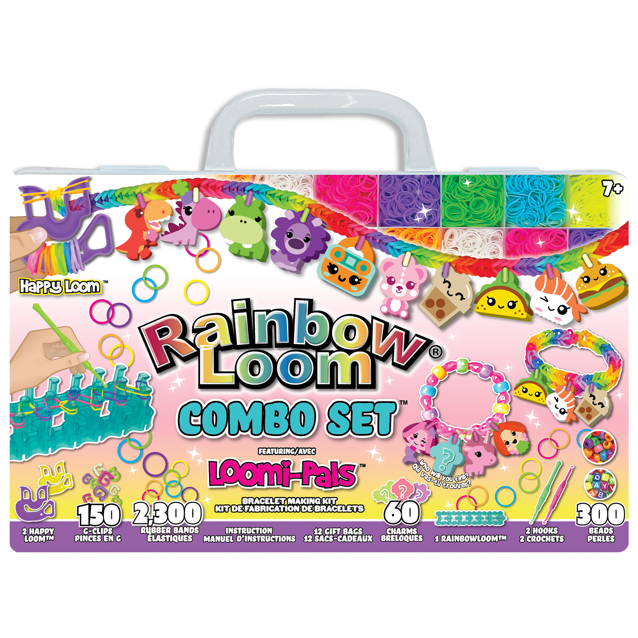 Rainbow Loom® Loomi-Pals Dino Collectible, Features 30 Mystery Cute Dino  Themed Charms and 600 Colorful Rubber Bands All in a RESEALABLE Bag, Great