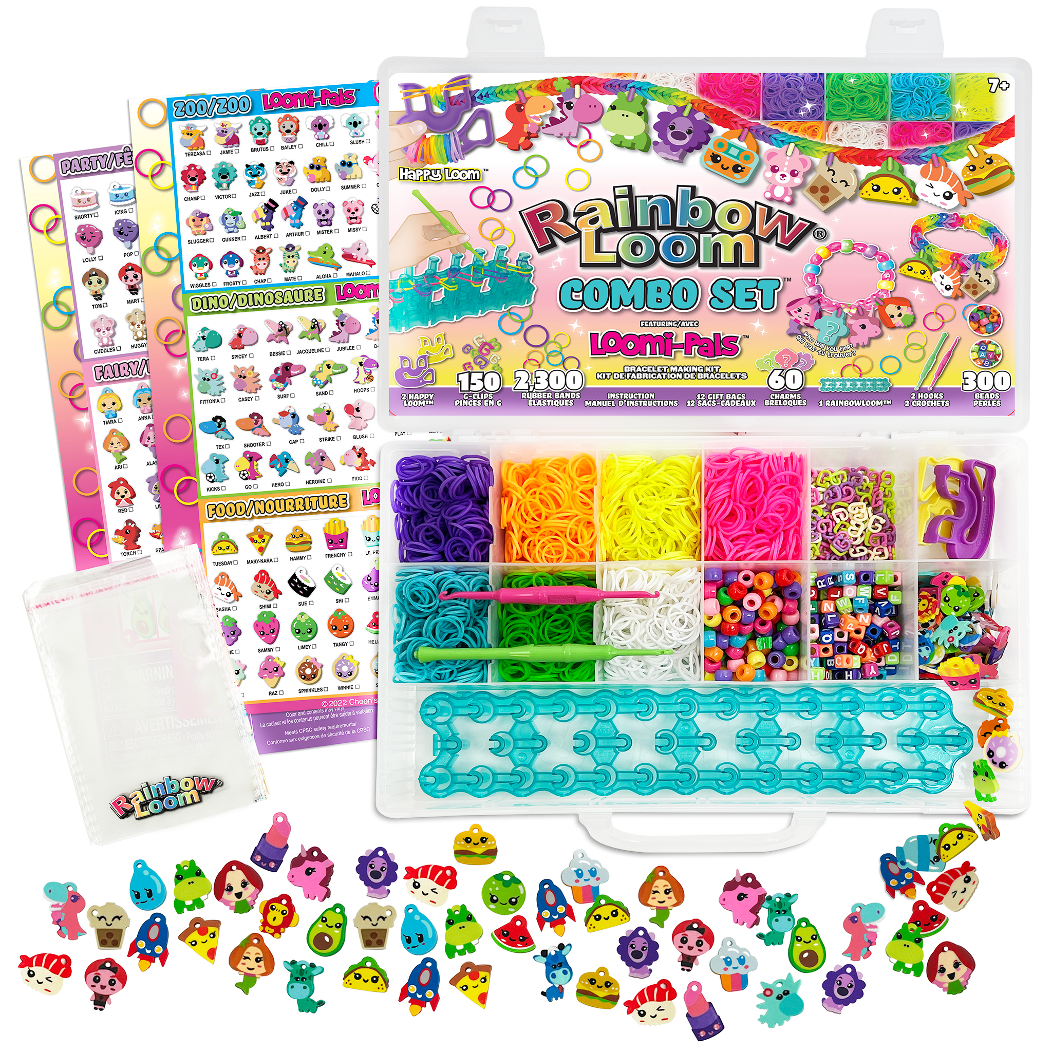 Rainbow Loom® Loomi-Pals™ MEGA Set, Features 60 Cute Assorted LP Charms,  The New RL2.0, Happy Looms, Hooks, Alpha & Pony Beads, 5600 Colorful Bands