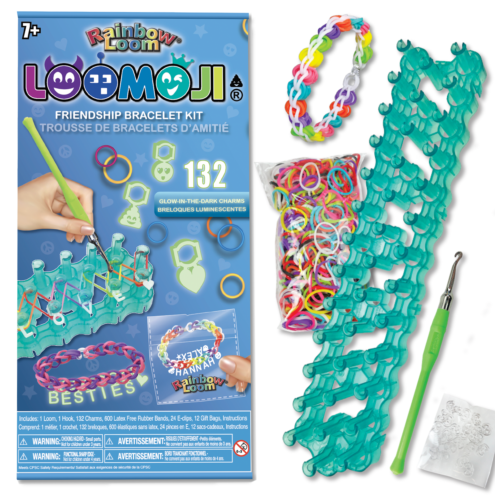 Rainbow Loom: Beadmoji Mini Combo - DIY Rubber Band & Bead Bracelet Kit -  Includes 1800 Bands & 260 Beads, Design & Create, Ages 7+ 
