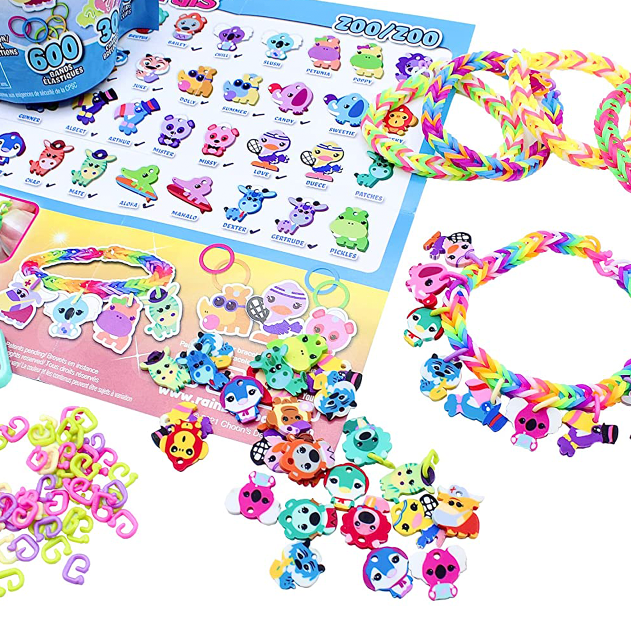Rainbow Loom® Loomi-Pals™ Combo Set, Features 60 Cute Assorted LP Charms,  The New RL2.0, Happy Looms, Hooks, Alpha & Pony Beads, 2300 Colorful Bands