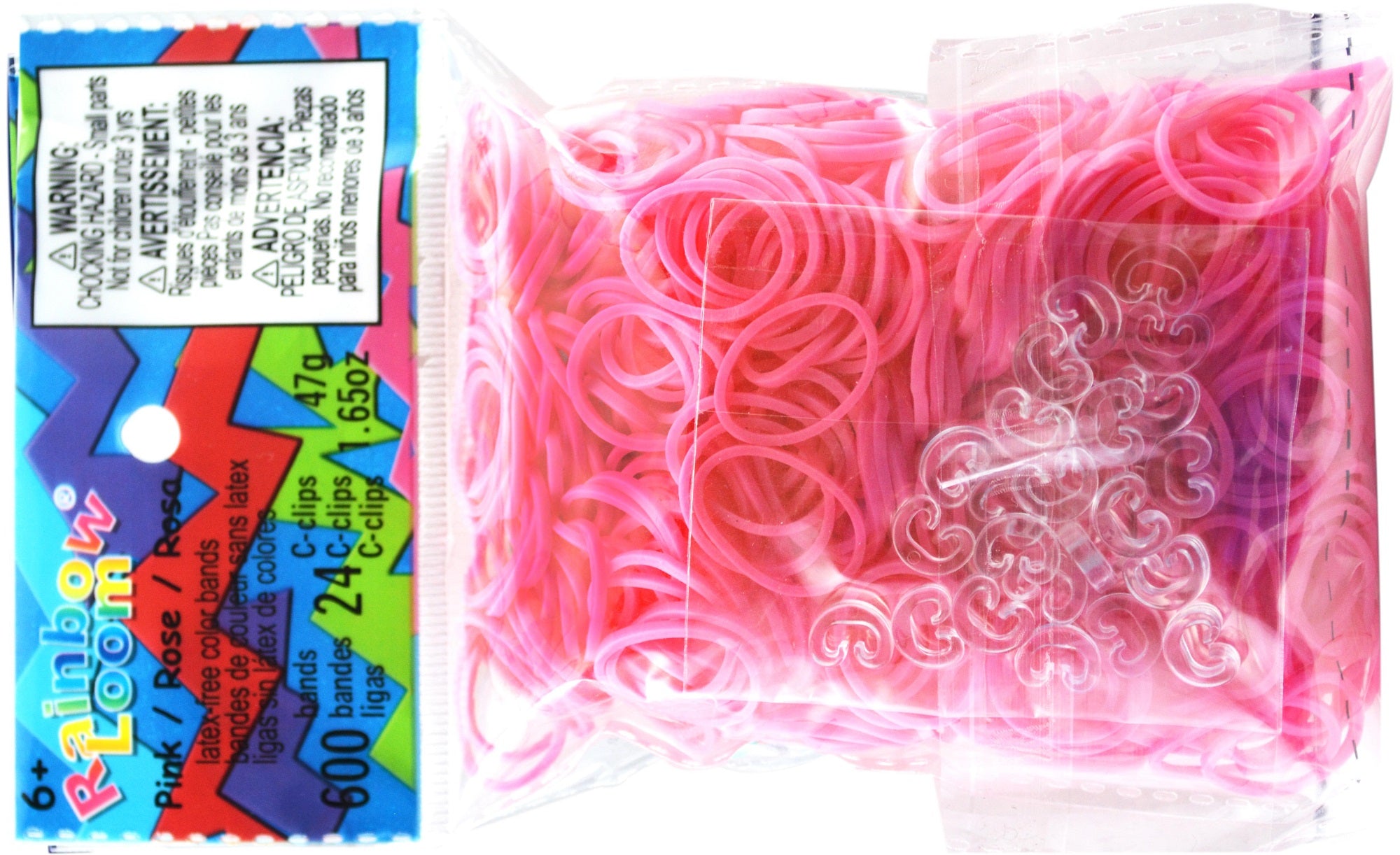 Rainbow Loom® Authentic Rubber Bands, Ocean Blue and Pink Set of Two 600- band Packages With 24 C-clips and a FREE BRACELET -  Singapore